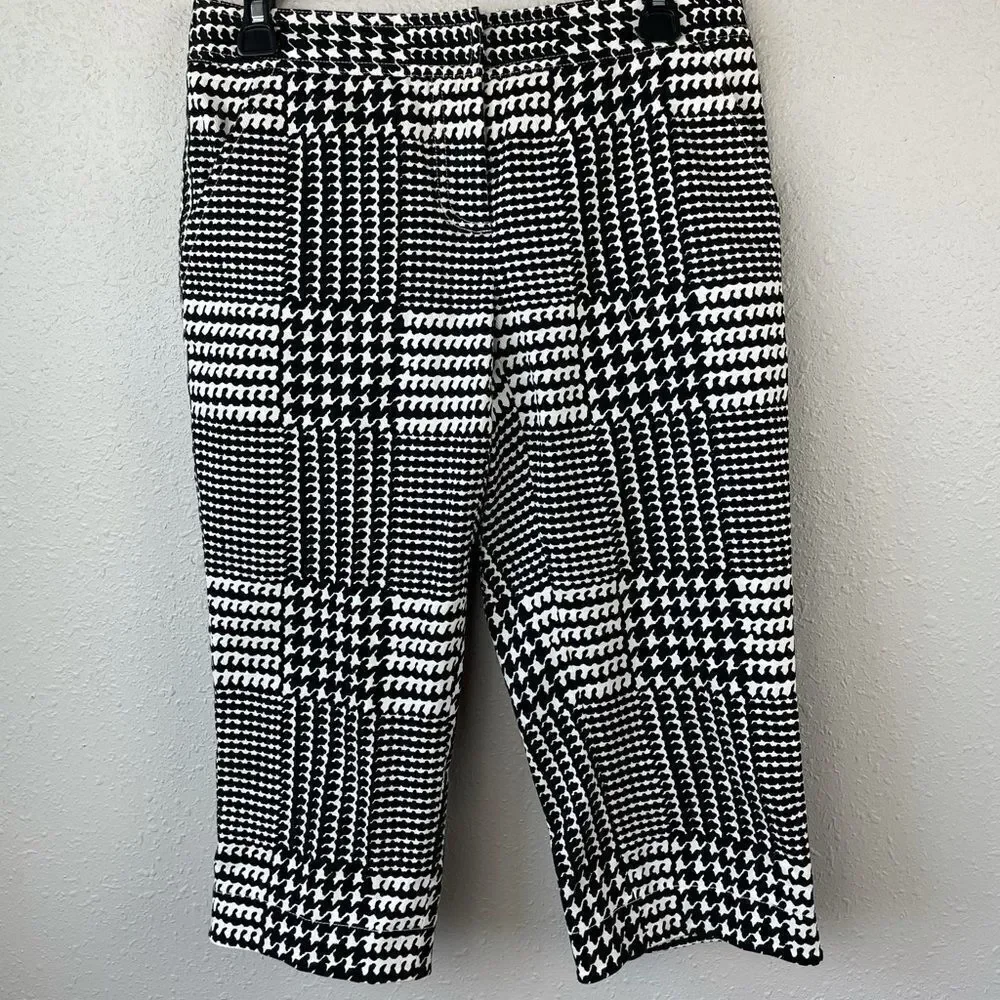 Etcetera Black and White Cropped Pants Size 2